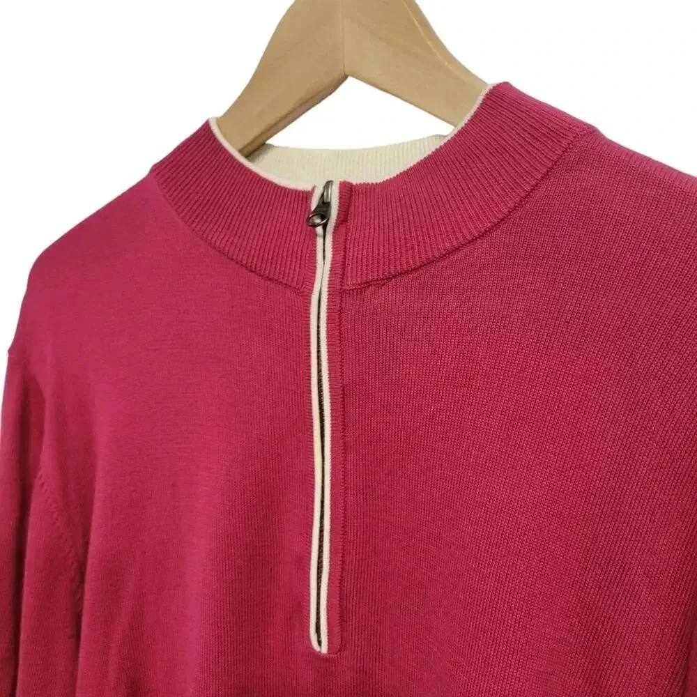 Paul Fredrick 1/2 Zip Supima Cotton Sweater Large
